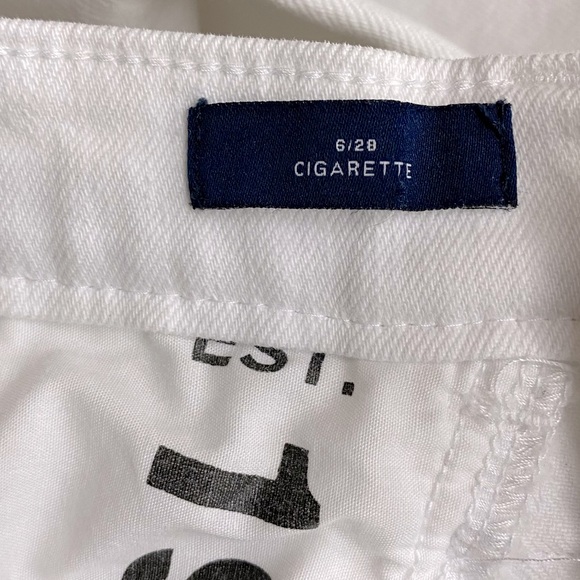 Gap White Cropped Exposed Button Fly Raw Hem Cigarette Jeans 6/28 - Picture 4 of 15